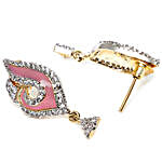 Pink Handcrafted Diamond Earrings