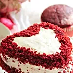 Red Velvet Heart Cream Cake Eggless Half Kg