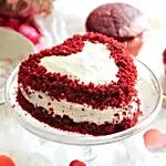 Red Velvet Heart Cream Cake- Half Kg