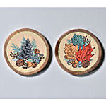 Aesthetic Pines Handpainted Wooden Coasters