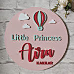Hot Air Balloon Nameplate Pink