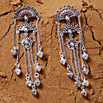 Voylla Silver Plated Mandala Tassel Earrings