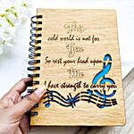 Musical Note Design Wooden Dairy