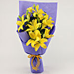 Charming Yellow Asiatic Lilies Bouquet