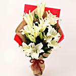 Magnificent White Oriental Lilies Bunch