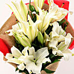 Magnificent White Oriental Lilies Bunch