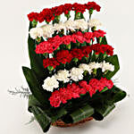 Mixed Carnations Cane Basket Arrangement