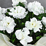8 White Carnations Bouquet- Small