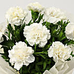 8 White Carnations Bouquet- Small