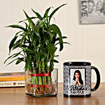 2 Layer Bamboo & Personalised Bday Black Mug