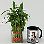 2 Layer Bamboo & Personalised Bday Black Mug