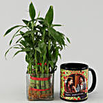 2 Layer Bamboo & Personalised Black Mug