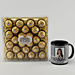 Personalised Black Bday Mug & Ferrero Rocher- 24 Pcs