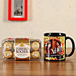 Personalised Black Mug & Ferrero Rocher- 16 Pcs