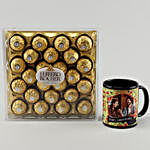 Personalised Black Mug & Ferrero Rocher- 24 Pcs