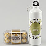 Personalised Bottle & Ferrero Rocher- 16 Pcs