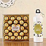 Personalised Bottle & Ferrero Rocher- 24 Pcs