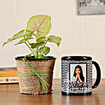 Syngonium Plant & Personalised Black Bday Mug