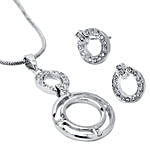 Austrian Crystal Silver Plated Personalised Pendant Set