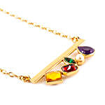 Colourful Stones Gold Plated Personalised Pendant