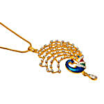 Peacock Gold Plated Personalised Pendant Set
