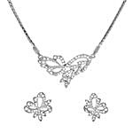 Personalised Silver Plated Butterfly Pendant Set