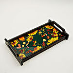 Floral Bliss Green Wooden Tray