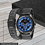 Personalised Black Stainless Steel Watch