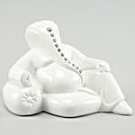 Resting Ganesha Idol- White