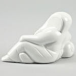 Resting Ganesha Idol- White