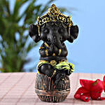 Cute Matte Black Bal Ganesh Idol