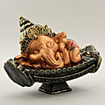 Rich Golden Resting Bal Ganesha Idol