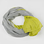 Chambray Lace Embroidered Personalised Scarf- Lime Grey