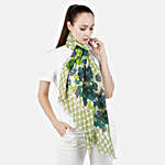 Soft Greens Floral Print Personalised Scarf