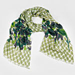 Soft Greens Floral Print Personalised Scarf