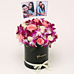 Mixed Roses & Purple Orchids Personalised FNP Box
