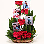 Romantic 15 Red Roses Personalised Basket