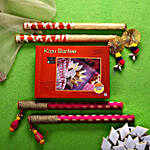 Designer Dandiya Sticks & Kaju Barfi Combo