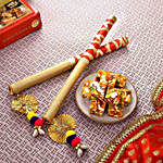 Divine Dandiya Sticks & Karachi Halwa Combo