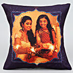 Personalised LED Cushion With Lying Ganesha Idol
