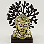 Antique Face Of Buddha Taj Idol Under A Tree