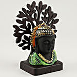 Buddha Taj Idol Under A Tree- Green & Black