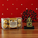 Golden Ganesha Idol & Ferrero Rocher Combo