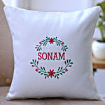 Personalised Embroidered Floral Cushion
