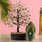 Good Vibes Multicoloured Wish Tree & Buddha Idol