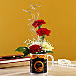 Mixed Carnations In Karwa Chauth Printed Mug