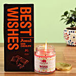 Amul Dark Chocolate- Best Wishes & Essential Oil Diya Combo
