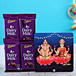 Lakshmi Ganesh Table Top And 4 Dairy Milk Chocolates Combo