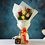 Mixed Roses & Printed Karwa Chauth Mug