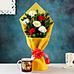 Mixed Carnations & Personalised Diwali Mug